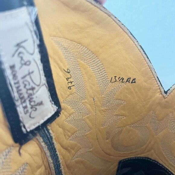 NEW Rod Patrick Mens Cowboy Boots 13.5AA Black Ostrich Leather Western Round Toe - Picture 9 of 12